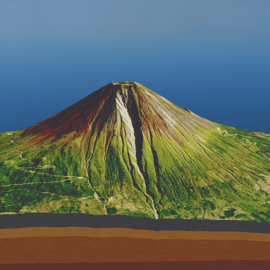 Mount Fuji 3D Terrain – Interactive Topographic 3D Map Creator