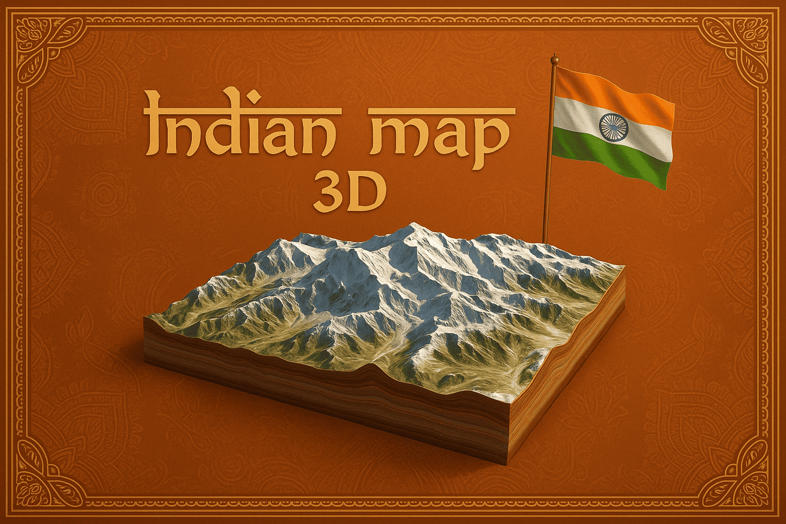 Custom indian map 3d online - 3D Map generator | 3dmapX