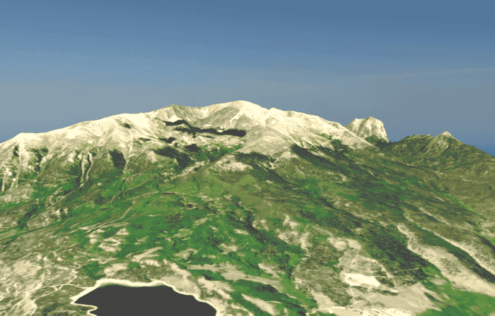 3D Map of USA with Mount Elbert